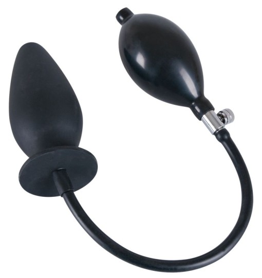Plug anal gonflabil negru  True Black Inflatable Dildo Butt Plug (11,5 cm)