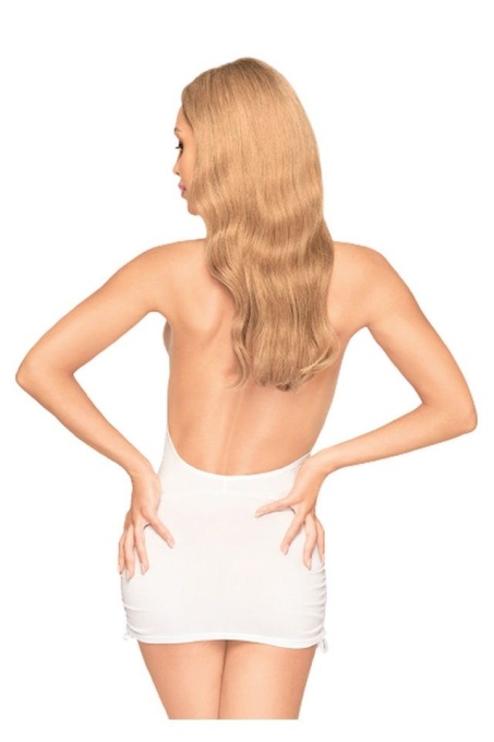 Rochie mini alba din material elastic Earthshaker, Penthouse Lingerie, white, S/M - Img 3