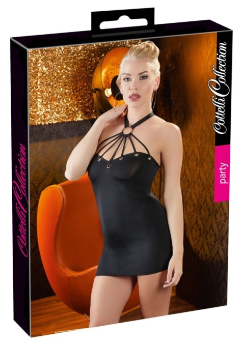 Rochie mini cu decolteu Black Dress Cottelli party Collection - L - Img 2