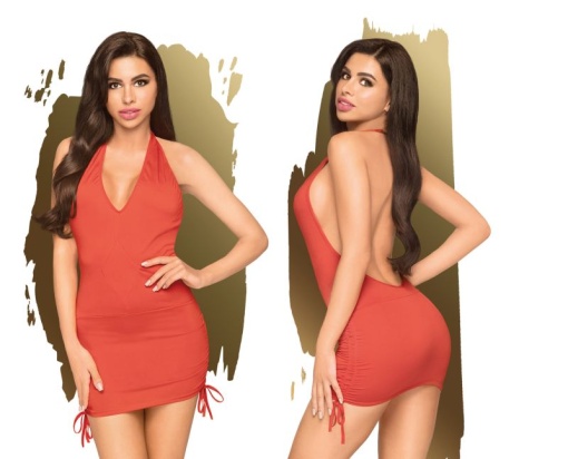 Rochie mini din material elastic Earthshaker, Penthouse Lingerie, red, L/XL - Img 4