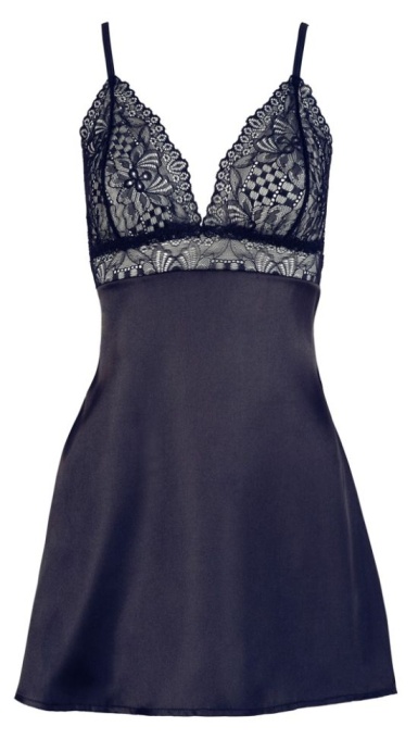 Rochie scurta, usor evazata, din satin cu dantela si chilotel asortat Cottelli Collection - S - Img 3