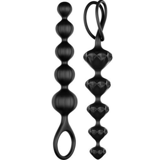 Set de 2 bile anale flexibile, cu texturi variate din silicon Satisfyer Love Beads Black - Img 8