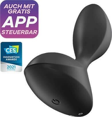 Stimulator anal unisex cu 12 functii de vibratie Satisfyer Sweet Seal black (11.2m) - Img 5