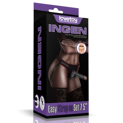 Strap-on cu ham si curea reglabile, prevazut cu dildo realist de 19cm - Img 2