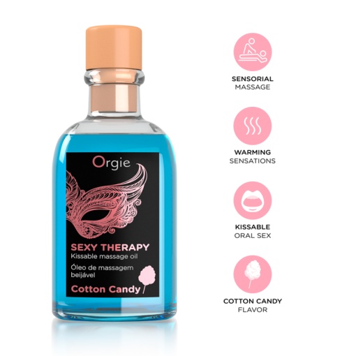 Uleiul de masaj Sexy Therapy Kissable Orgie COTTON CANDY 100 ML - Img 2