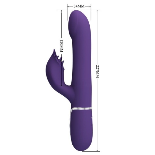 Vibator multifunctional Pretty Love - Zalin Rabbit Vibrator Pearls 4 in 1 (Purple) - Img 2