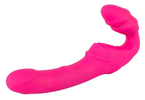 Vibrating Strapless Strap-on cu 9 moduri de vibrație si caneluri mari, stimulatoare - Img 5