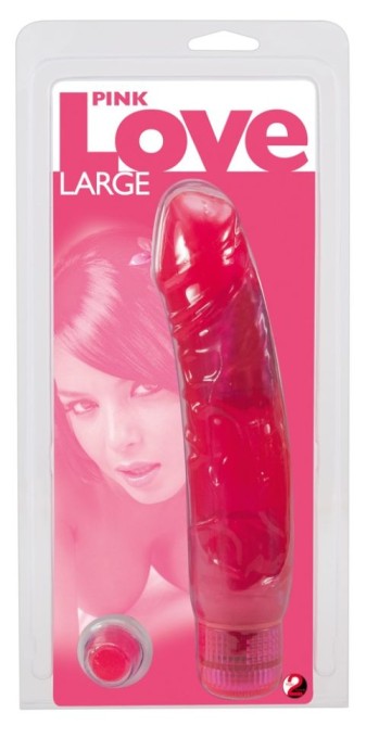 Vibrator clasic flexibil cu gland bombat si vene pronuntate Jelly Pink Love Large (22 cm) - Img 3