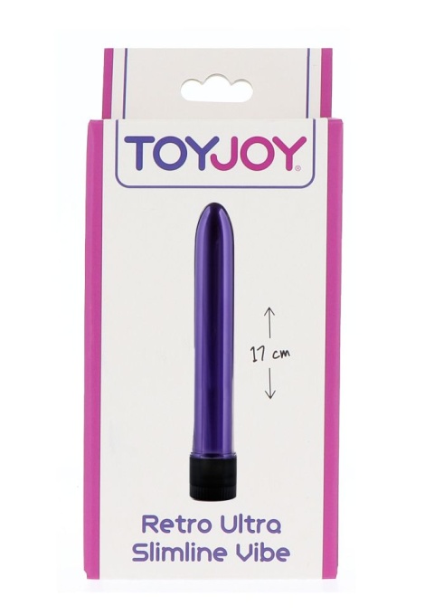 Vibrator clasic, subtire si cu vibratii puternice Retro Ultra Slimline Vibe, Purple (17cm) - Img 2