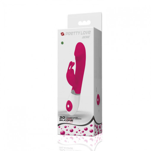 Vibrator cu stimulator clitoridian sub forma de iepuras Pretty Love Gene 20cm - Img 8
