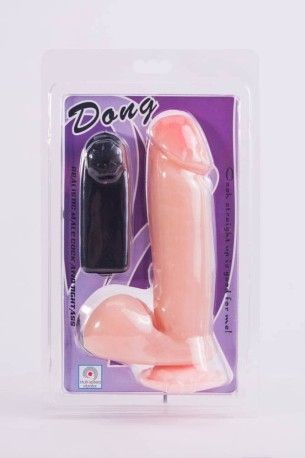 Vibrator cu telecomanda prevazut cu un ax flexibil, cu vene si ventuza de fixare Dong Flesh 20cm - Img 5