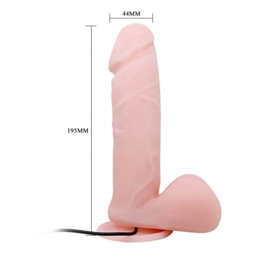 Vibrator cu telecomanda prevazut cu un ax flexibil, cu vene si ventuza de fixare Dong Flesh 20cm - Img 7