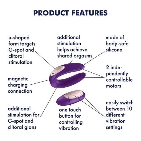 Vibrator cupluri cu telecomanda SATISFYER PARTNER PLUS - Img 6