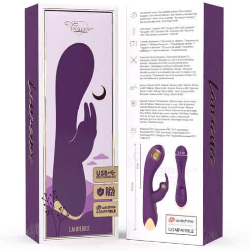 Vibrator iepuras cu stimulare clitoris TREASURE - LAURENCE Compatibil cu tehnologia fără fir Watchme - Img 3