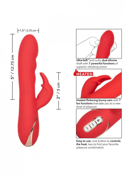 Vibrator iepuras Heated Silicone Ultra-Soft Rabbit (21,5 cm) - Img 2