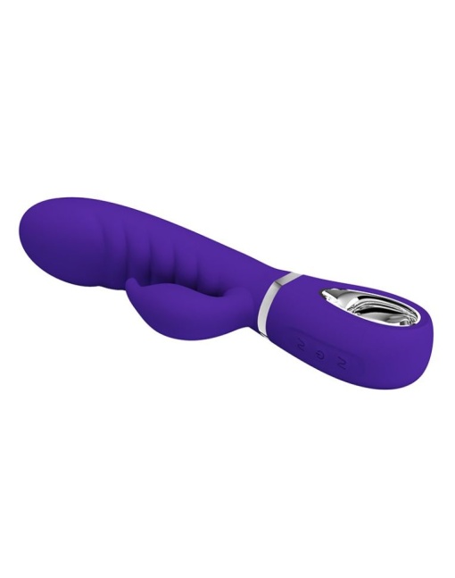 Vibrator Iepuras Pretty Love Prescott, 7 Moduri Vibratii, Silicon, USB, Violet, 20 - Img 2
