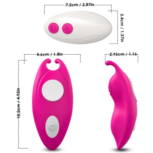 Vibrator purtabil cu chiloți, stimulare punct G, telecomandă, fuchsia ARMONY - HONEYBEE - Img 3