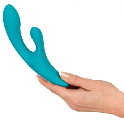 Vibrator rabbit cu dubla stimulare, moale catifelat cu 2 motoare JAVIDA VIBE (18.4cm) - Reincarcabil - Img 3