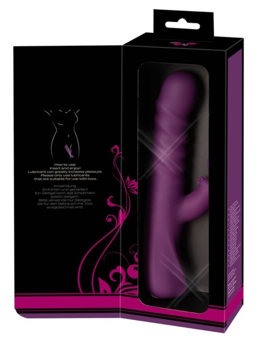 Vibrator Rabbit cu un stimulator de clitoris Silicon lichid - miscare de impingere, Javida - Img 5