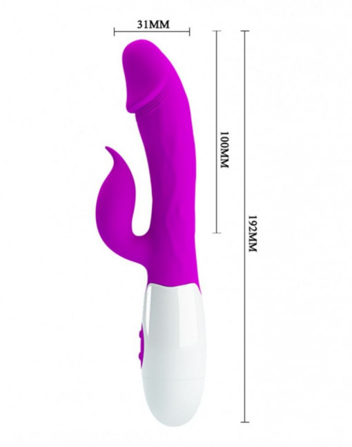 Vibrator rabbit de lux din silicon Pretty Love Dylan Purple 21cm - Img 2
