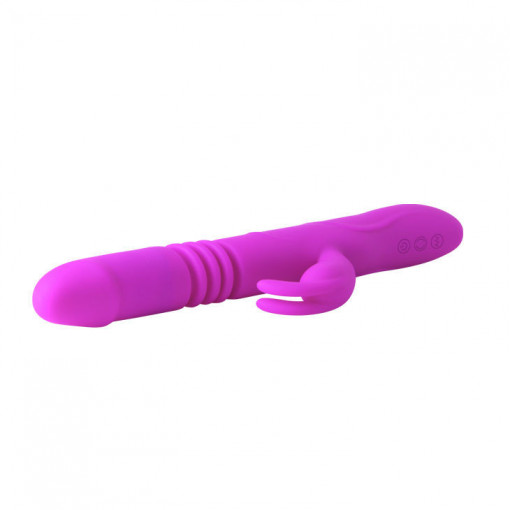 Vibrator rabbit high tech din silicon cu miscare inainte-inapoi Vibrator Pretty Love Ward In-Out 26cm - Img 5