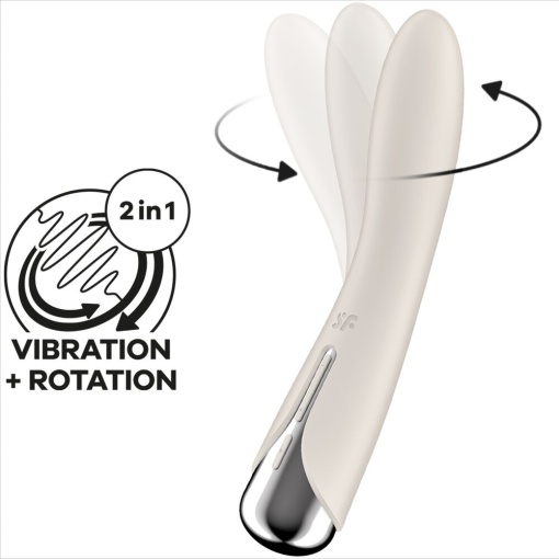 Vibrator rotativ pentru punctul G cu 5 viteze de rotație Satisfyer Spinning Vibe 1, Beige - Img 6