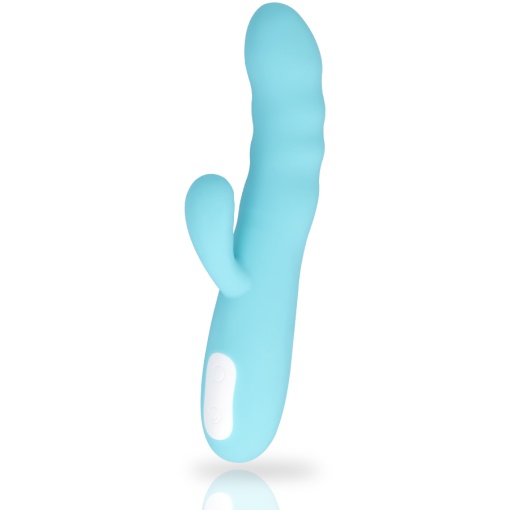 Vibrator stimulator cu miscari rotative G-Spot si clitoris Mia Eiffel TURQUOISE - Img 4