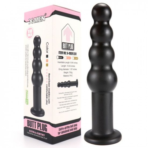 X-Men 10" Extra Girthy Butt Plug Black II (25.4cm) - Img 2