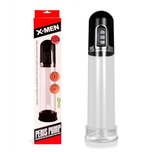 X-MEN Pompa Penis cu vibratii -Reincarcabil USB - Img 2