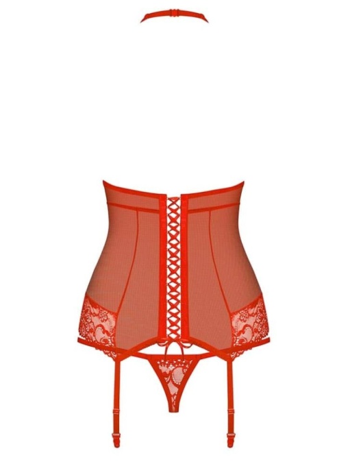 Corset &amp; thong, 838-COR-3, red - S/M - Img 3
