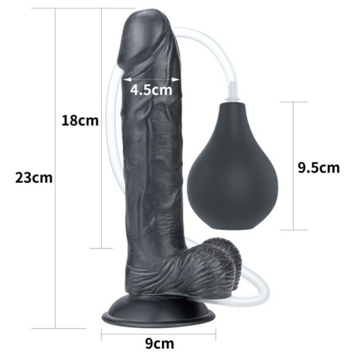Dildo cu ejaculare 9 Squirt Extreme Dildo - Black-23cm - Img 2