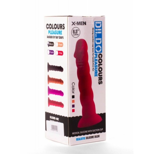 Dildo cu ventuza X-MEN 8.5" Dildo Colours Pleasure Black 2 (21.6cm) - Img 3