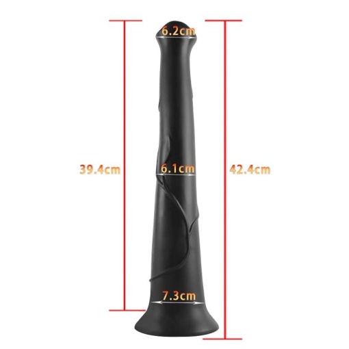 Dildo de înaltă calitate, flexibil cu ventuza X-MEN Huge Horse Dildo Black 42.4cm - Img 2