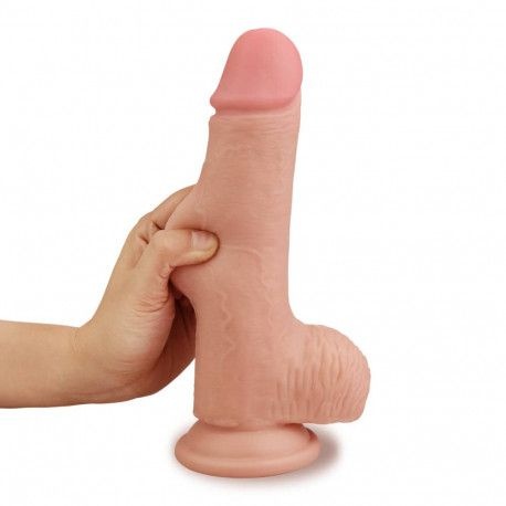 Dildo din material realist cu 2 straturi Skinlike Soft Cock 19cm - Img 3