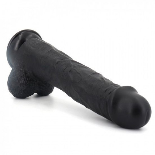 Dildo gigant prevazut cu testicule si ventuza de fixare X-MEN Geoff 11.9" Cock Black (30 x 5.5cm) - Img 2