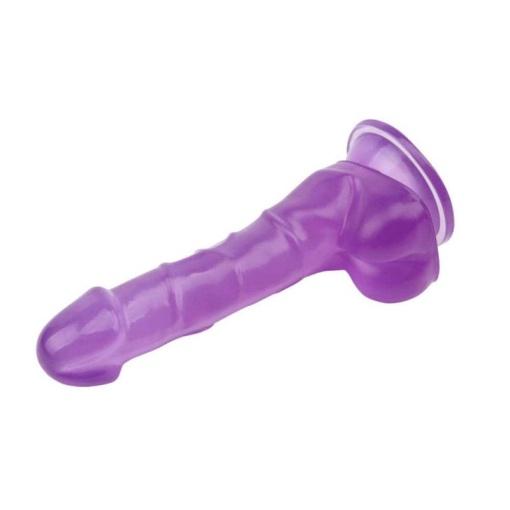 Dildo mov transparent din material moale si flexibil 7.7 Inch Dildo Jelly-Purple (17cm) - Img 3
