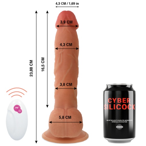 Dildo Realist cu Vibratii &amp; Miscare Up &amp; Down Cyber Silicock Remote Control Master Ben - Img 7
