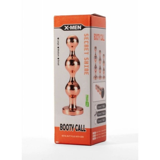Dop anal Small Secret Shine Booty Call Metal Butt Plug with Gem Gold (10.5cm) - Img 3