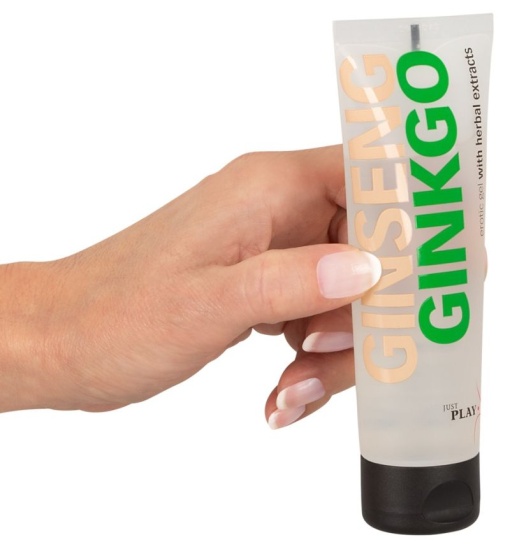 Gel masaj erotic pe baza de apa, ginseng si ginkgo Just Play Ginseng Ginkgo, 80ml - Img 3
