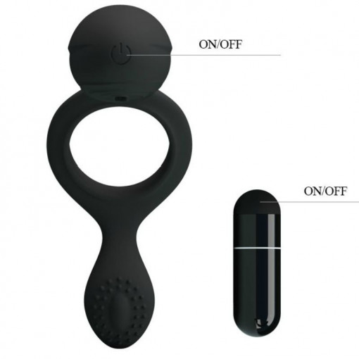 Inel de erectie cu vibratii si stimulare clitoris PRETTY LOVE - ETHEL - Img 4