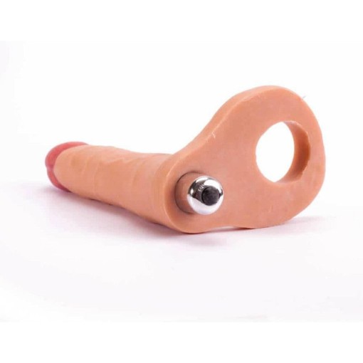 Inel penis cu stimulator anal The Ultra Soft Double-Vibrating 6.25