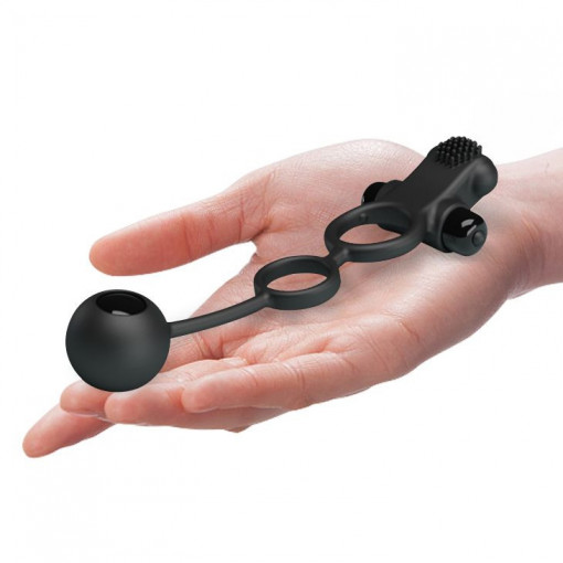 Inel pentru penis cu stimulator clitoridian cu vibratii Pretty Love Vibration Penis Sleeve IV - Img 2