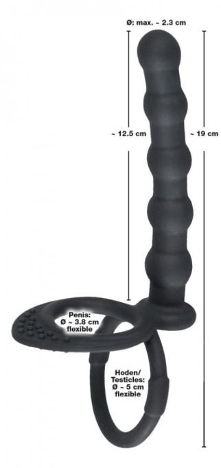 Inel pentru penis/testicule cu un stimulator anal Cock &amp; ball ring (19 cm) - Img 2