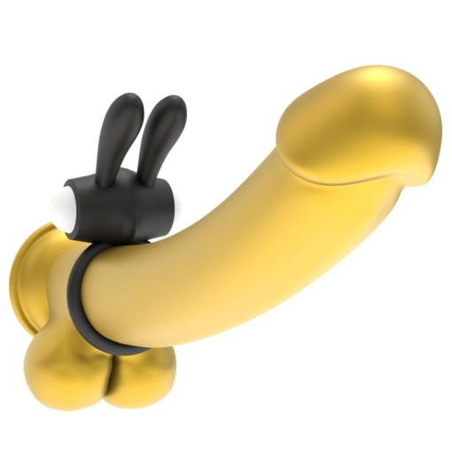 Inel vibrator puternic cu stimulator clitoridian POWER CLIT COCKRING BLACK - Img 4