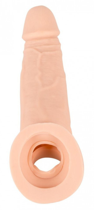 Manșon pentru penis de culoarea pielii Penis Sleeve with Extension (21 cm) - Img 4