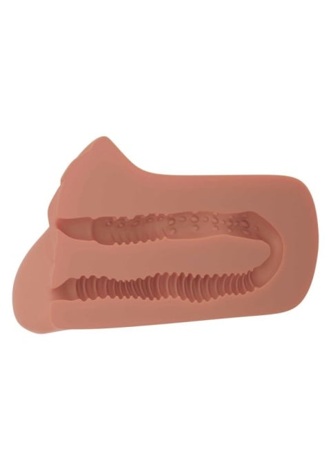 Masturbator sub forma de vagin si de anus Pick Your Pleasure Stroker, Caramel skin - Img 2