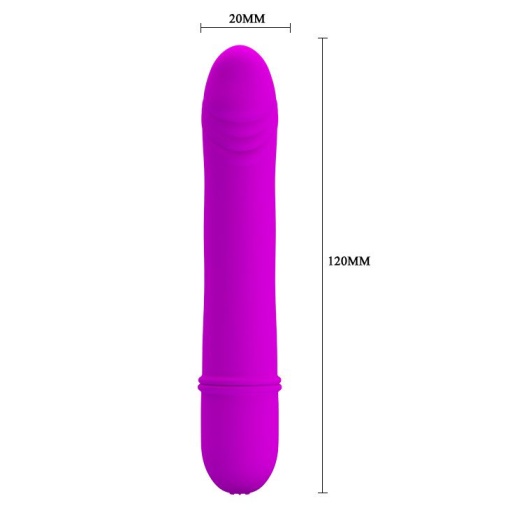 Mini vibrator din silicon, foarte subtire si cu 10 functii de vibratii si pulsatii Pretty Love Beck - Img 3
