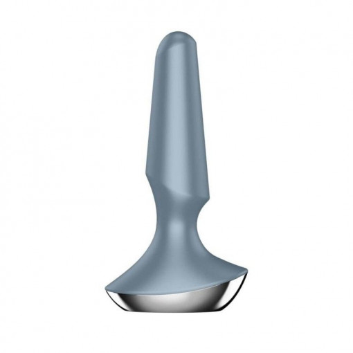 Plug anal din silicon SATISFYER Plug-ilicious 2 ice blue - Reincarcabil - Img 2