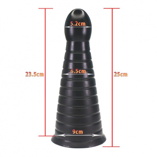 Plug anal X-MEN 10 inch Huge Anal Plug Black 25cm x 9cm - Img 2