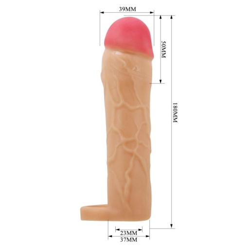 Prelungitor penis Pretty Love Hani + 5cm cu inel - Img 3